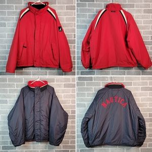 Nautica NX2000 Vintage Reversible Jacket Red/Blue Winter Coat Men's Size XXL